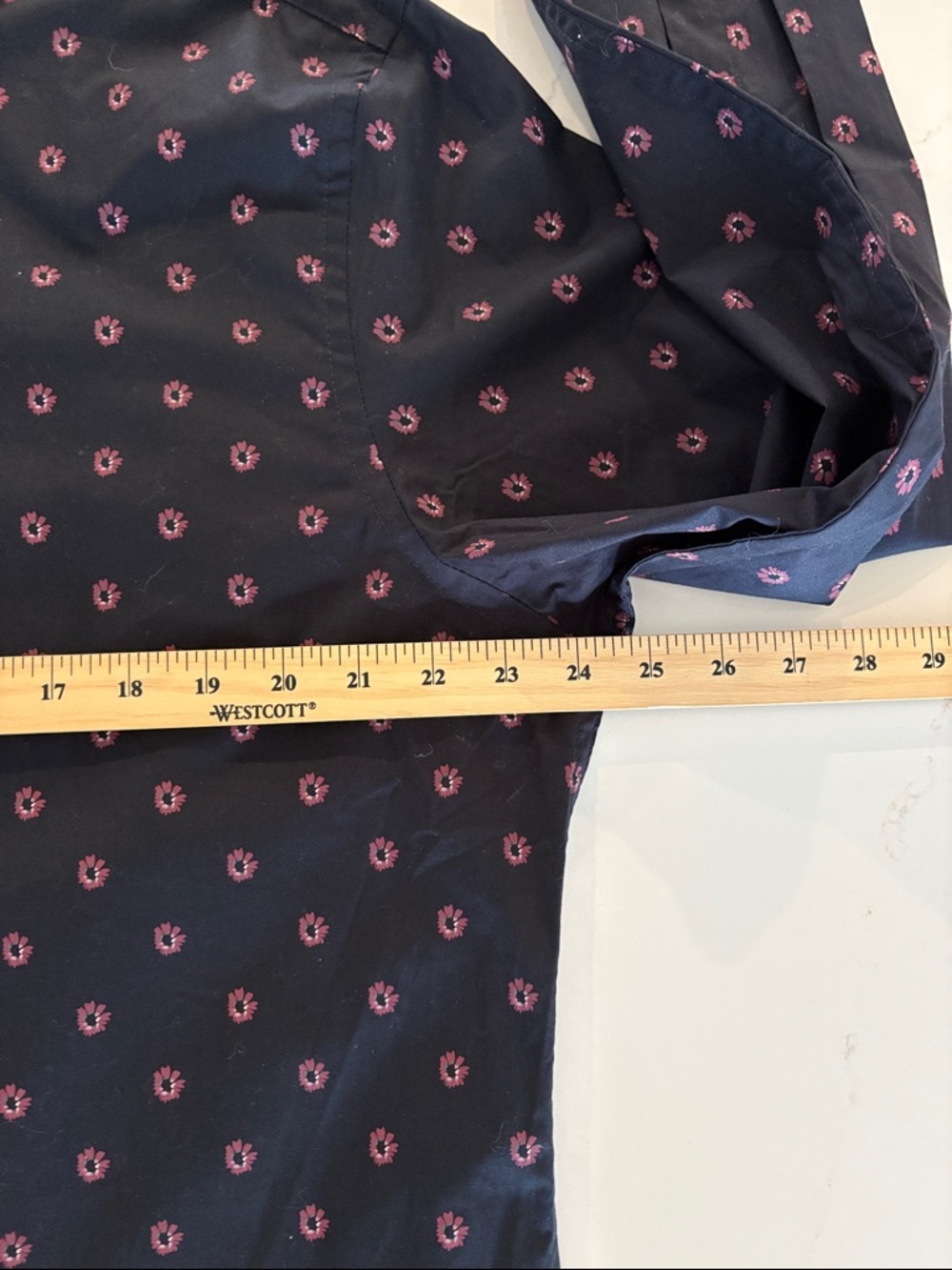 Ted Baker Navy Button-Down Shirt with Pink Floral Pattern Size XL - Picture 7 of 11